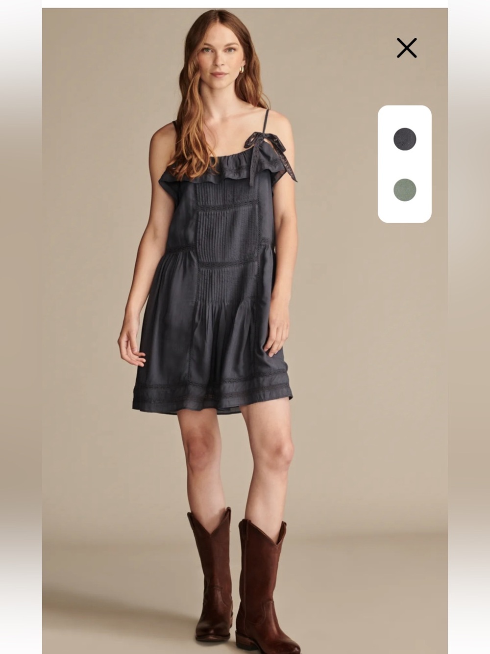 Lucky Brand Lace Mini Dress in India Ink Size M